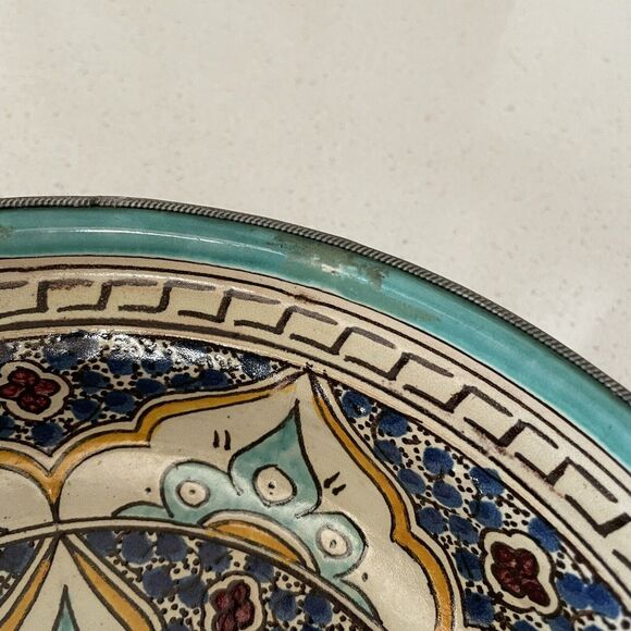 Moroccan Ceramic Bowl with Lid Tajine from Fez Polychrome Fes Naji - Picture 10 of 12